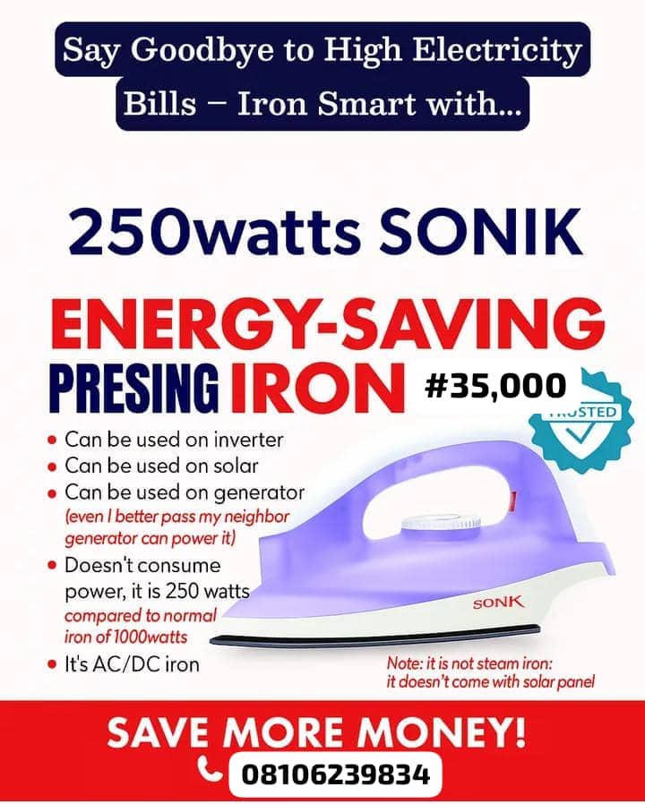 Energy saving pressing iron